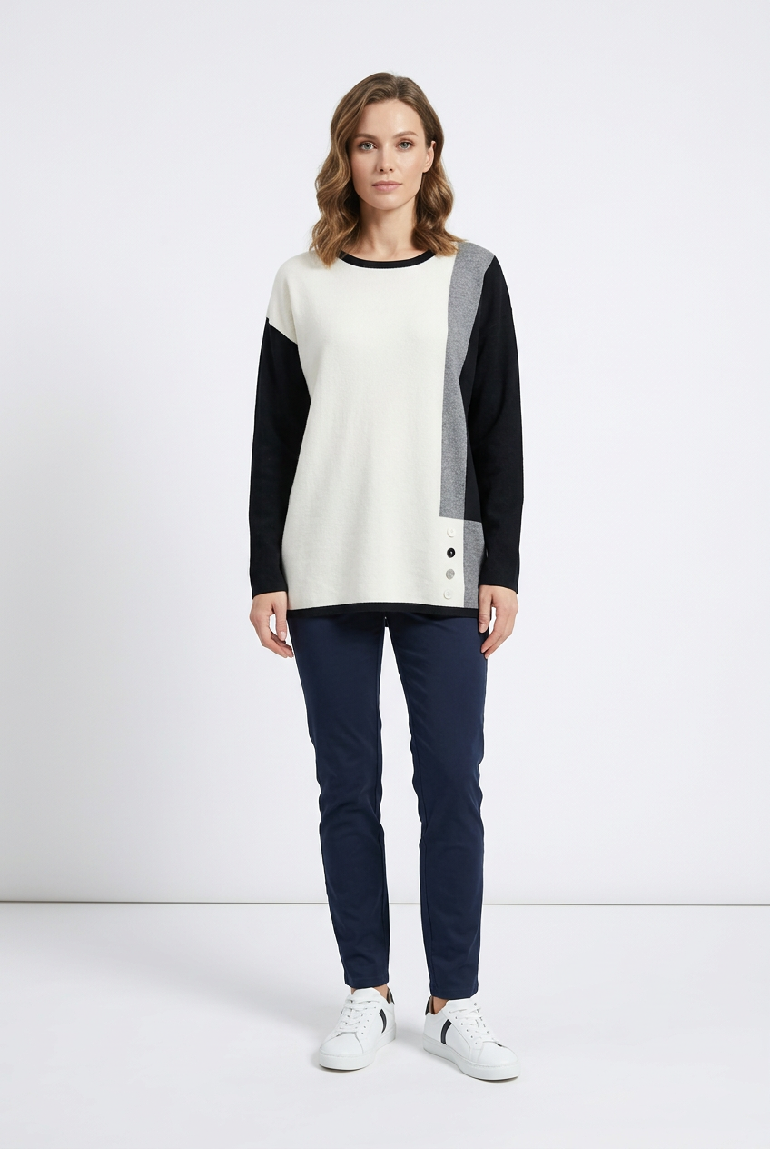 Свитер трикотажный разноцветный, Ж41-5029 (разноцветный one size)